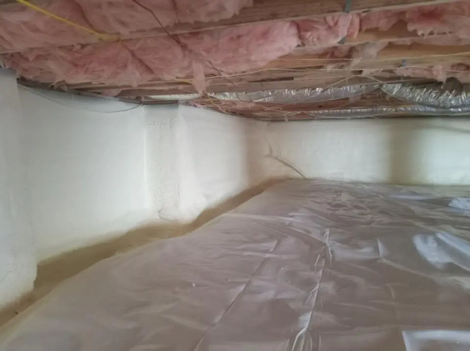 Crawl space encapsulation with closed-cell spray foam for Spray Foam Roofing in Islip
